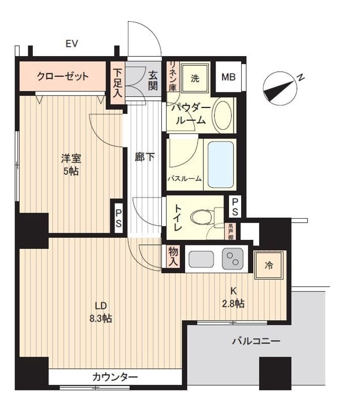 日神デュオステージ浅草橋 303 間取り図
