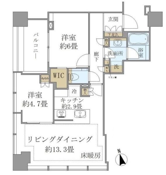 白金ザ・スカイ西棟 W1102