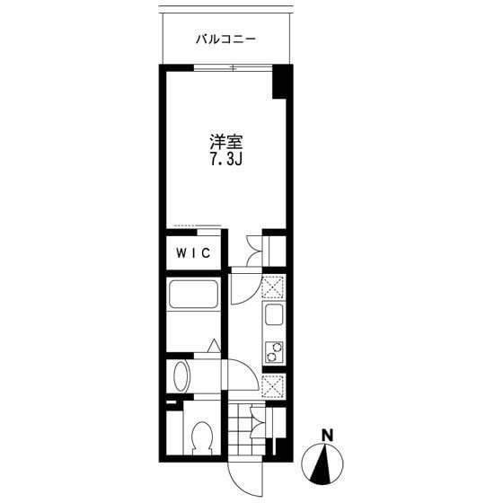 プライマル錦糸町 206 間取り図