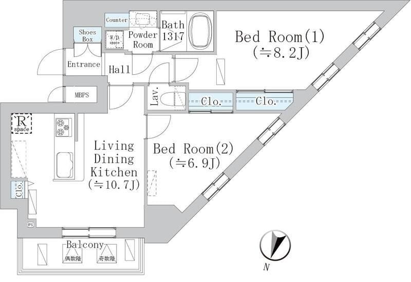 ウェスタ板橋仲宿 1303 間取り図