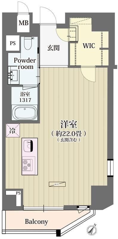 シュトラーレ神山町 1301 間取り図