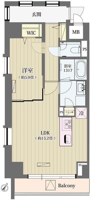 シュトラーレ神山町 202 間取り図