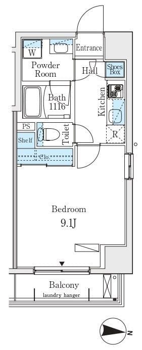 プライマル江東住吉 501 間取り図