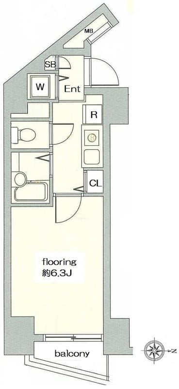 グランヴァン池袋西 0403 間取り図