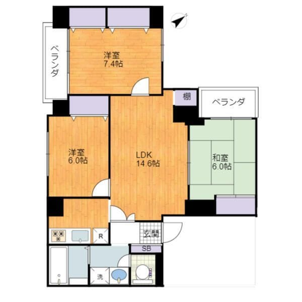 荻窪チェリーマンション 201 間取り図