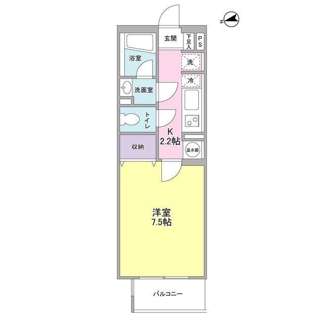 ベルク城山壱番館 201 間取り図