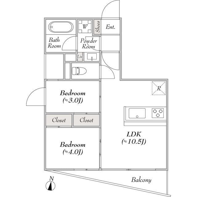 LUMIEC HONCHO EAST 303 間取り図