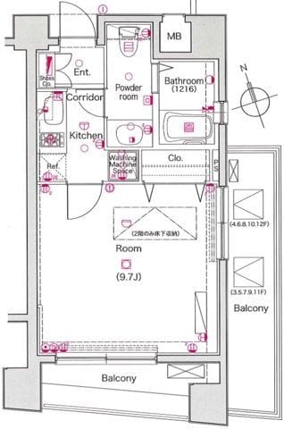 L-Flat鶯谷 503 間取り図