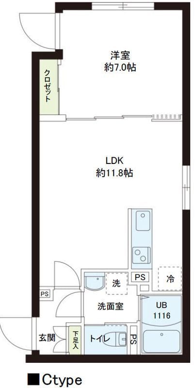レピュア小石川レジデンス 103 間取り図