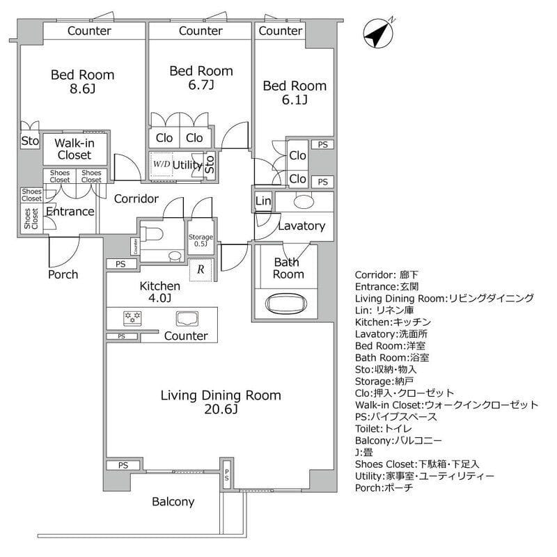 プラウド市谷砂土原町 302 間取り図