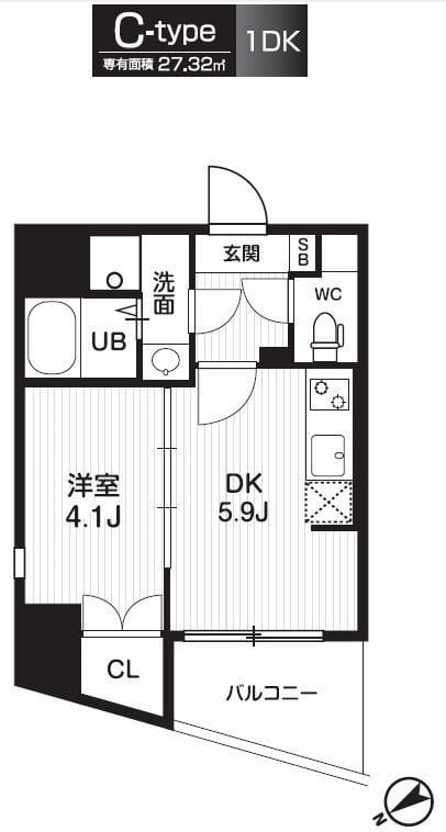 レピュア東向島 1002 間取り図