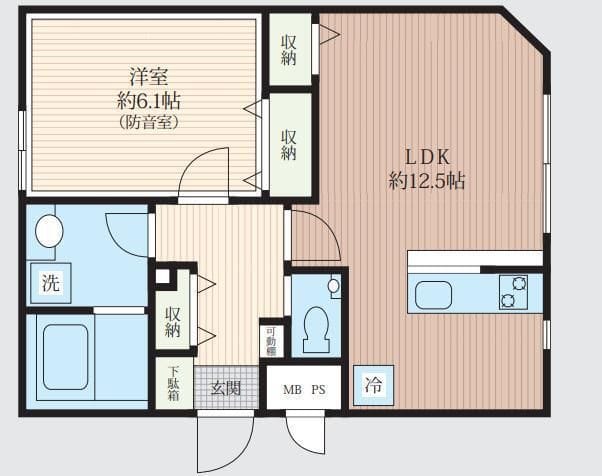 「防音マンション」Konomi Nijyunibankan(コノミ二十二番館) 101 間取り図