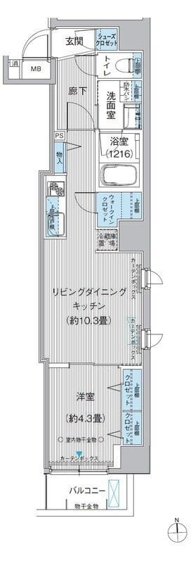 クリスタルパレス蒲西 201 間取り図