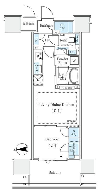 グランドシティタワー月島 919 間取り図