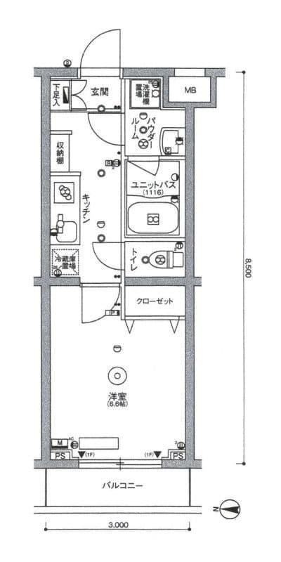 スカイコートパレス千川 303 間取り図