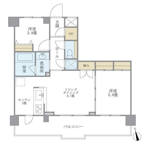 プレミアコンフォート西荻窪 312 間取り図