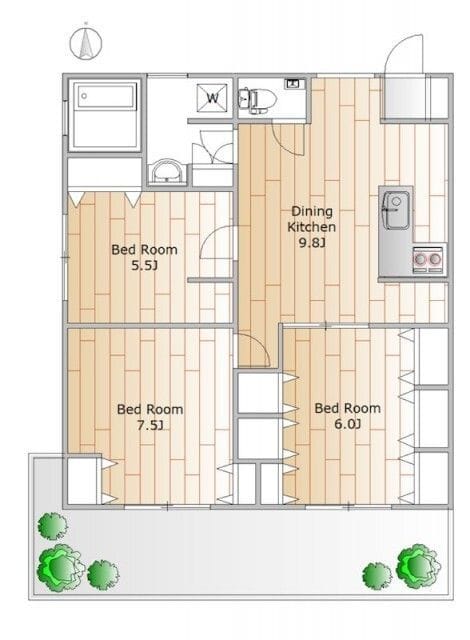 下馬ヨークス 102 間取り図