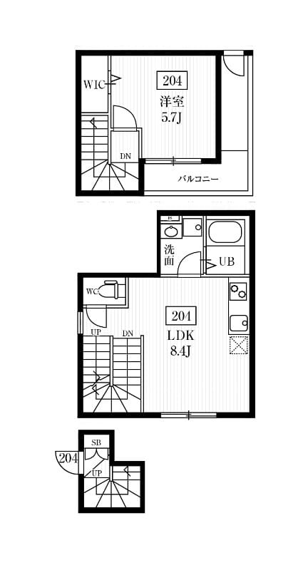 ミハス新高円寺 204 間取り図