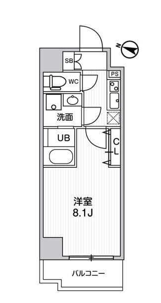 ジェノヴィア南千住Ⅱスカイガーデン 801 間取り図