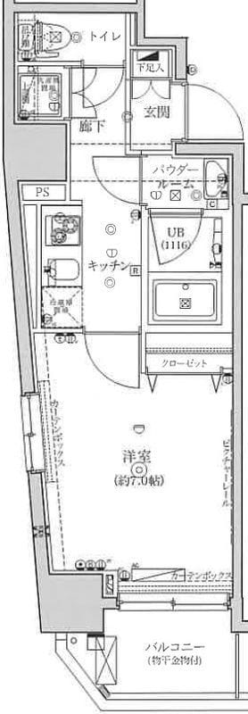 フェルクルール上野根岸 403 間取り図