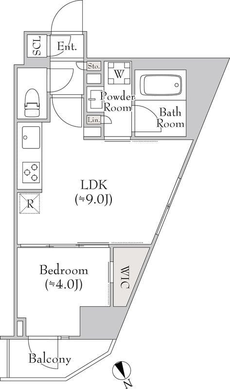 ルミーク関内Ⅱ 901 間取り図
