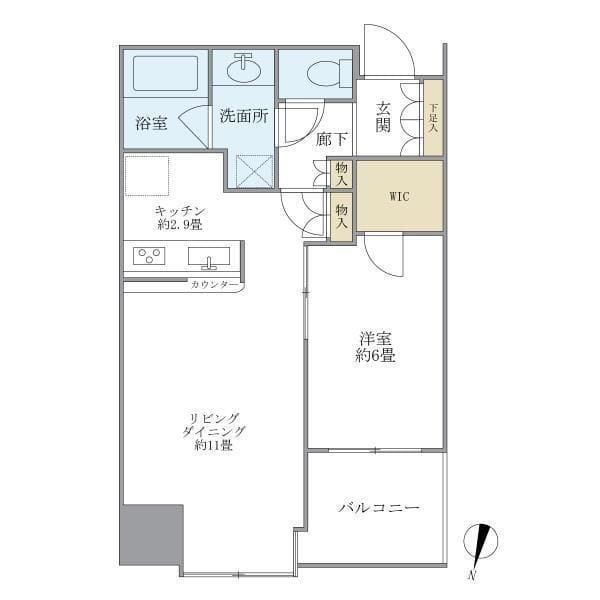 大崎ウエストシティタワーズWEST 811 間取り図