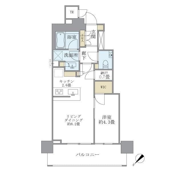 Brillia THE TOWER TOKYO YAESU AVENU 808 間取り図