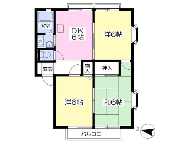 サンビレッジ花の木B 102 間取り図