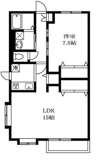 ヒルサイト 2B 間取り図