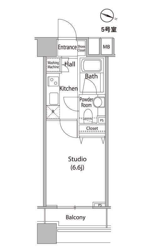 ファーストリアルタワー新宿 705 間取り図
