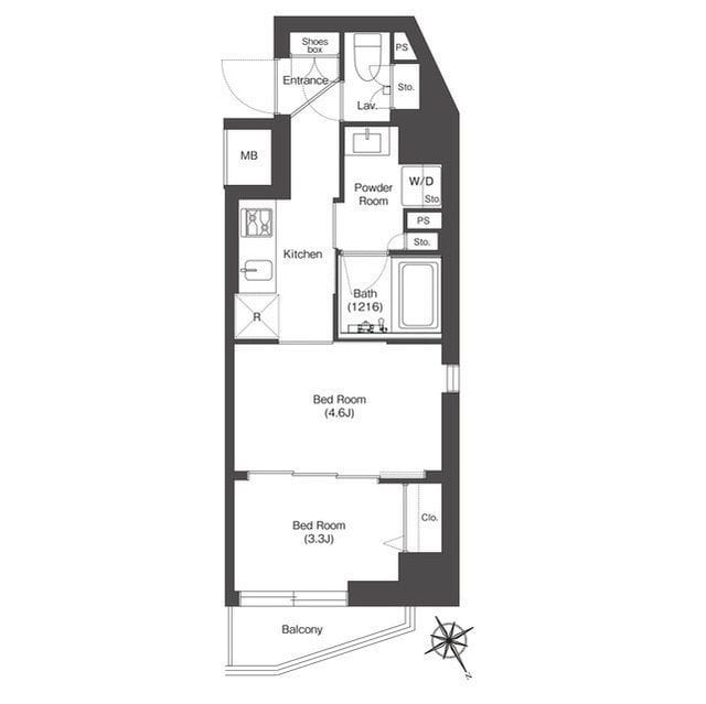 コンフォリア門前仲町サウス 801 間取り図