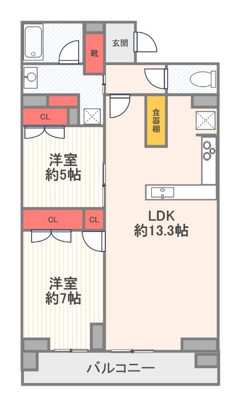 HARUMI FLAG SUN VILLAGE C棟 2F 間取り図