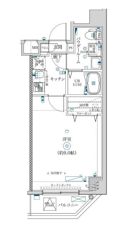 エスファルベプレスト東日暮里 802 間取り図