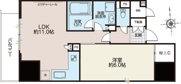 ライオンズフォーシア秋葉原イースト 0702 間取り図