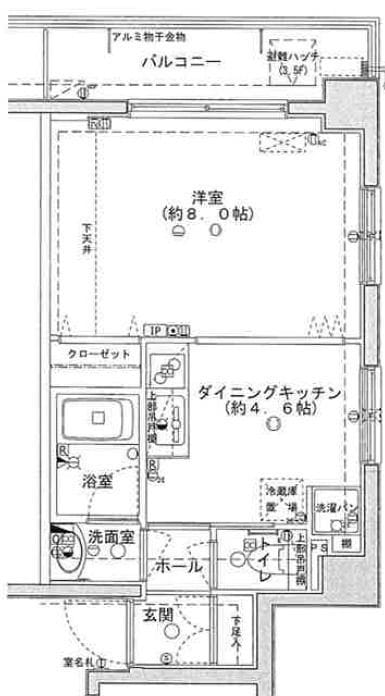 クイーンズレゾン新御徒町 504 間取り図