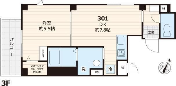 ビューノ日暮里南公園 301 間取り図