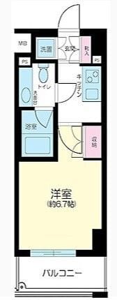 パークプリエ神楽坂 606 間取り図