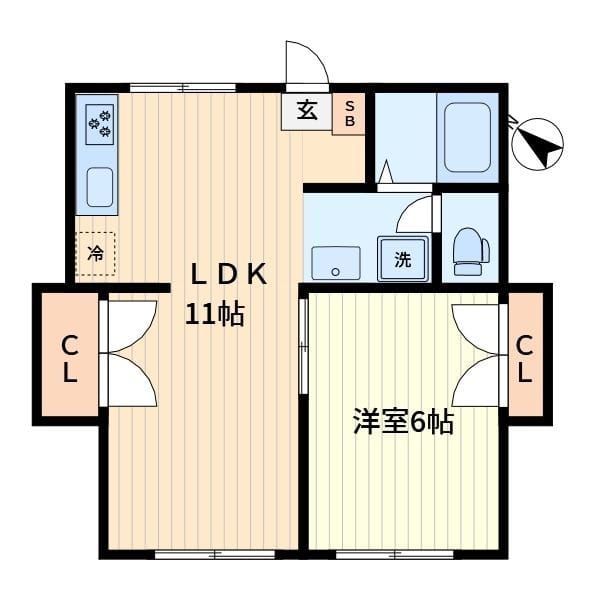 コーポサニー 102 間取り図
