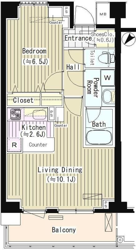 PRIME URBAN 東中野 COURT 101 間取り図