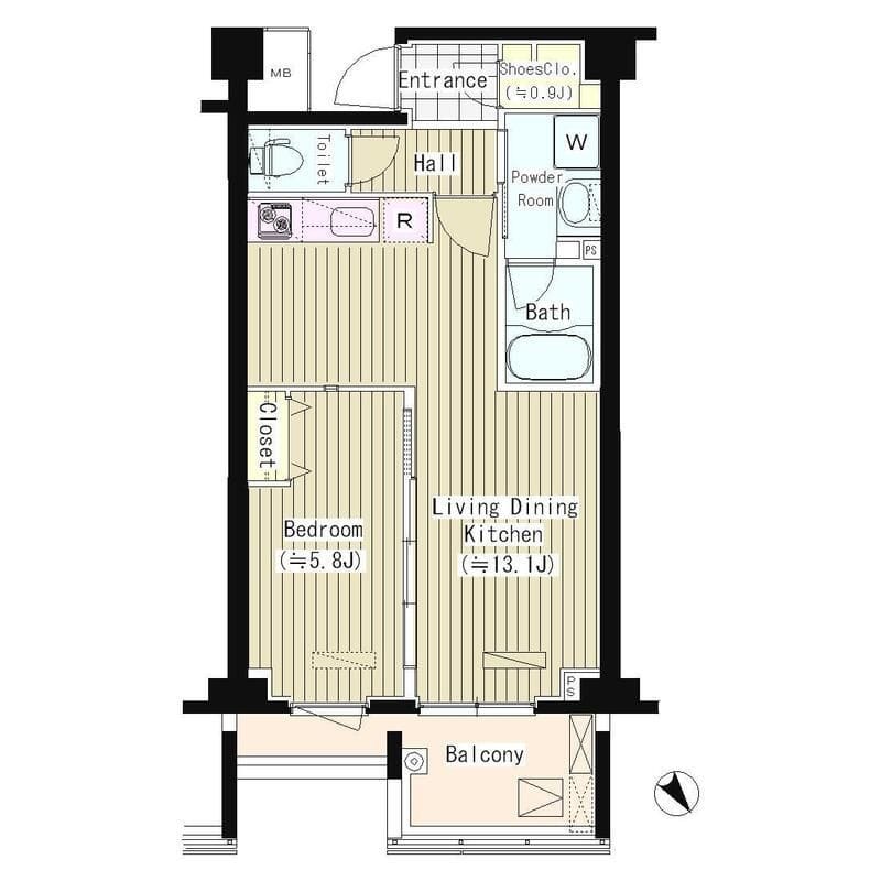 PRIME URBAN 東中野 COURT 209 間取り図