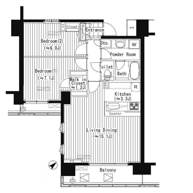 PRIME URBAN 東中野 COURT 810 間取り図