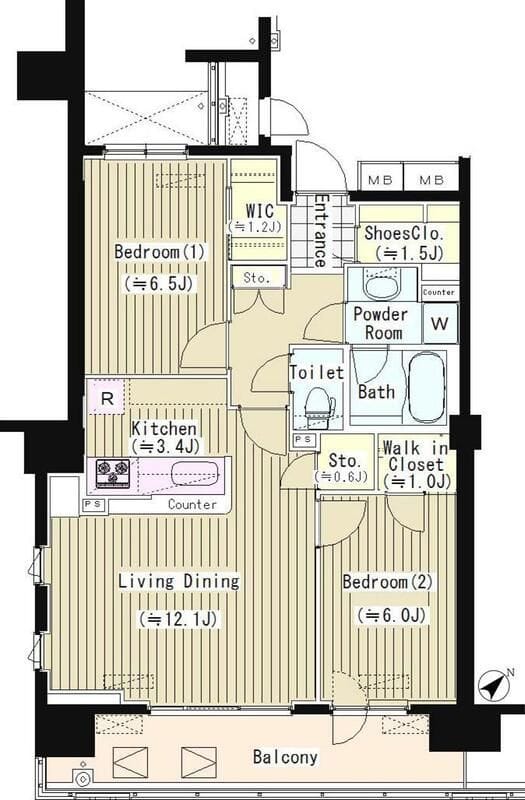 PRIME URBAN 東中野 COURT 813 間取り図