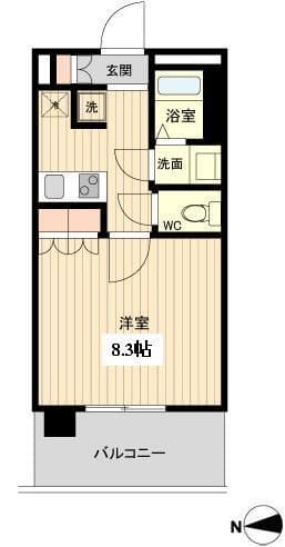 ラクアスレジデンス東新宿 0801 間取り図