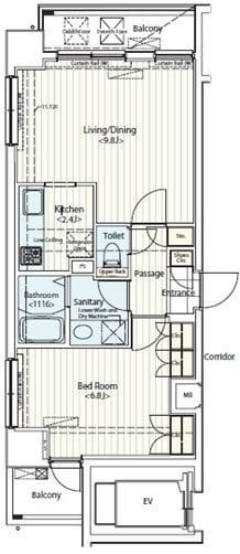 ドゥーエ新富町 1201