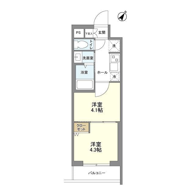 クラリティア文京千石 102 間取り図