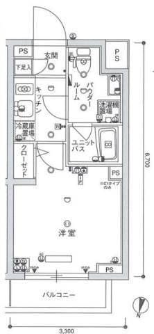 スカイコート蒲田EAST 207 間取り図