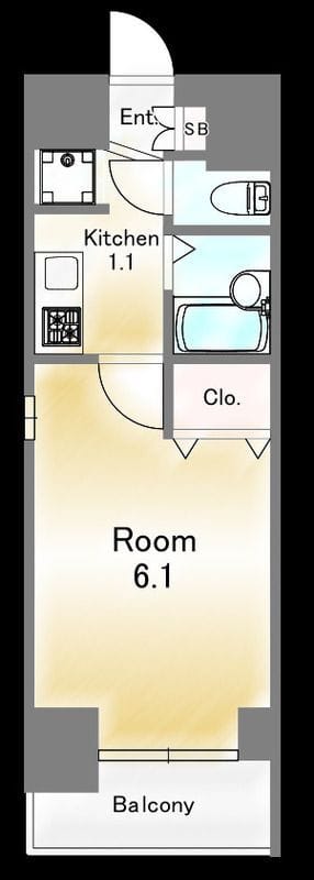 OLIO麻布十番 1101 間取り図