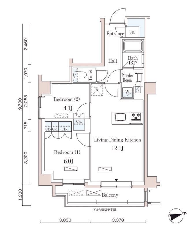 パークアクシス市谷左内町 301 間取り図