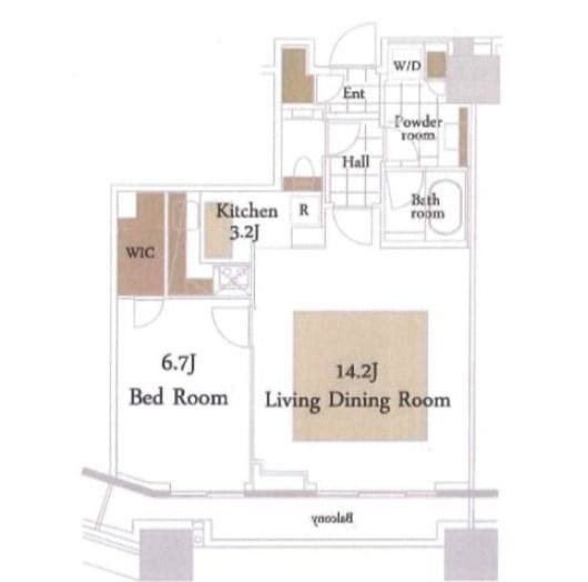 コンシェリア西新宿TOWER’S WEST 2108 間取り図
