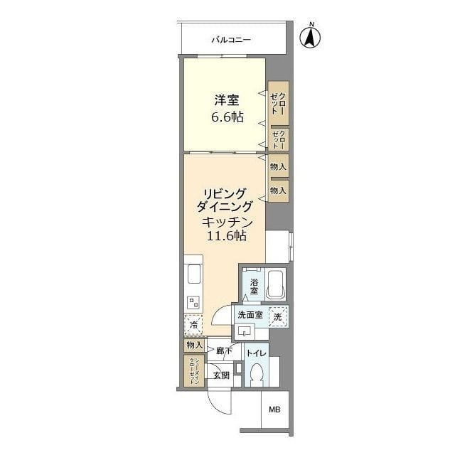コスモリード東日暮里 601 間取り図